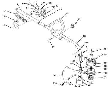 Handle Assembly Model No. 51620 Diagram and Parts List for 51620 5900001 - 5999999 Toro Trimmer