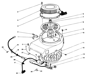 Recoil & Flywheel Assembly Diagram and Parts List for 30170 1000001 - 1999999 Toro Lawn Tractor Accessories