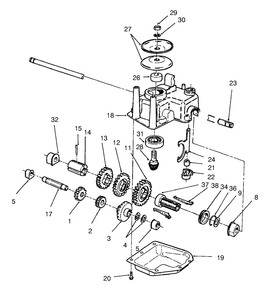 Gear Case Assembly Diagram and Parts List for 26638 8900001 - 8999999 Toro Lawn Mower