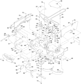 48in Deck And Decal Assembly Diagram and Parts List for 76425 417100000 - 417399999 Toro Lawn Tractor