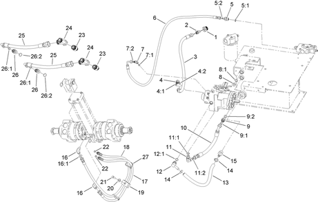 Part Location Diagram of 98-8153 Toro Hose-Return