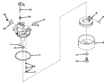 Carburetor No. 631612 Diagram and Parts List for 19373 3000001 - 3999999 Toro Lawn Mower