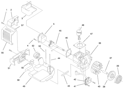 Engine Assembly Diagram and Parts List for 51919 79000001 - 79999999 Toro Trimmer