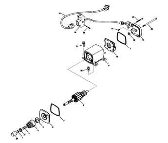 Electric Starter Motor Kit No. 33329c (Optional) Diagram and Parts List for 38543 8000001 - 8999999 Toro Snow Blower