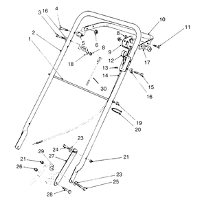Handle Assembly Diagram and Parts List for 22145 69000001 - 69999999 Toro Lawn Mower