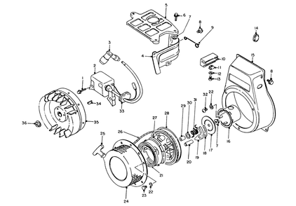 Recoil Starter-Magneto Diagram and Parts List for 62012 8000001 - 8999999 Toro Generator