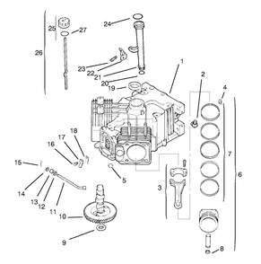 Part Location Diagram of 2452209 Toro Short Block (Only On: 72103, 72083)