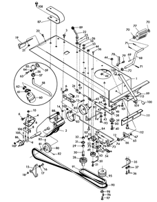 Chassis Assembly Parts List Diagram and Parts List for 57201 8000001 - 8999999 Toro Lawn Tractor