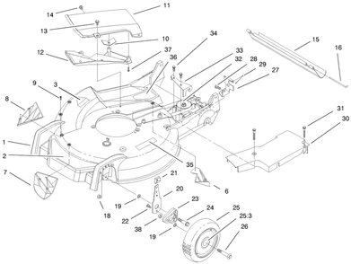 Housing Assembly Diagram and Parts List for 20486 8900001 - 8999999 Toro Lawn Mower