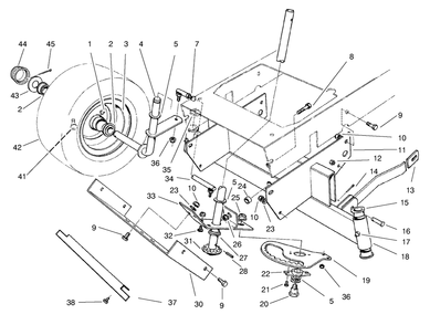 Front Axle Assembly Diagram and Parts List for 70082 8900001 - 8999999 Toro Lawn Tractor