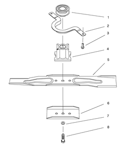 Blade Assembly Diagram and Parts List for 20914 7900001 - 7999999 Toro Lawn Mower