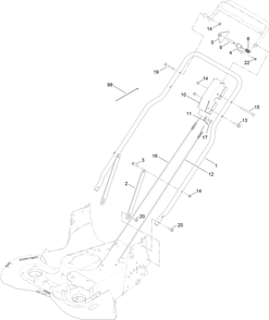 Handle Assembly Diagram and Parts List for 22205TE (315000001-315999999)(2015) Toro Lawn Mower