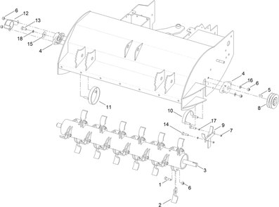 Rotor Assembly  36 Inch Flail Attachment Diagram and Parts List for 2720 410300000 - 999999999 Toro Lawn Tractor Accessories