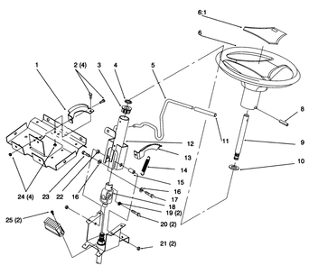 Steering Wheel And Tilt Diagram and Parts List for 72043 6900001 - 6999999 Toro Lawn Tractor