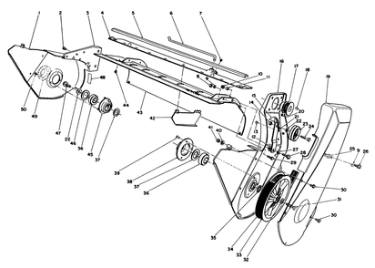 Lower Frame Assembly Diagram and Parts List for 38110C 8000001 - 8999999 Toro Snow Blower