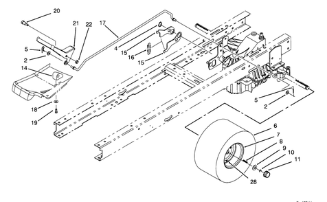 Speed Control & Rear Wheel Assembly Diagram and Parts List for 71191 5910001 - 5999999 Toro Lawn Tractor