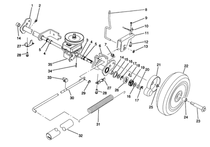 S.P. Rear Axle Assembly Diagram and Parts List for 20921B 2000001 - 2999999 Toro Lawn Mower