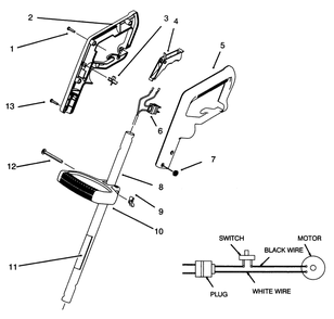 Handle Assembly Diagram and Parts List for 51443 69000001 - 69999999 Toro Trimmer