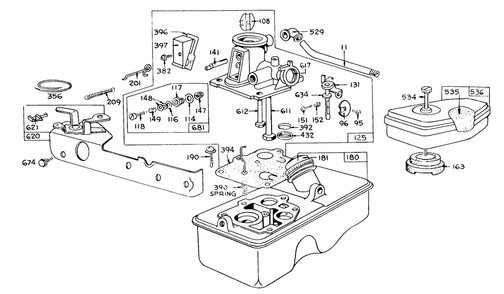 Carburetor Assembly Model 390065 Diagram and Parts List for 16255 3000001 - 3999999 Toro Lawn Mower