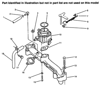 Intake Manifold & Carburetor Diagram and Parts List for 73441 69000001 - 69999999 Toro Lawn Tractor