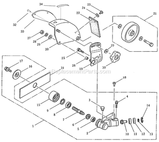 Gearcase Assembly Diagram and Parts List for 53030 (79000001-79999999)(1997) Toro Trimmer