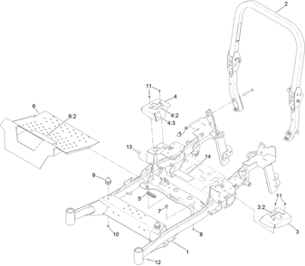 Frame And Roll-Over Protection System Assembly Diagram and Parts List for 72028 412410000 - 412699999 Toro Lawn Tractor