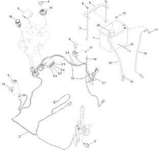 Electrical Assembly Diagram and Parts List for 74942TE 402364843-404319999 Toro Lawn Tractor