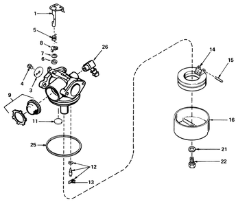 Carburetor No. 632050 Diagram and Parts List for 20810 9000001 - 9999999 Toro Lawn Mower