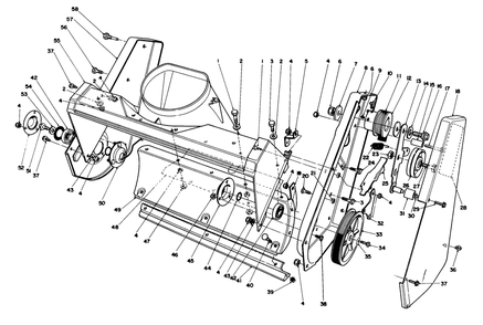 Housing Assembly Diagram and Parts List for 38181 3900001 - 3999999 Toro Snow Blower