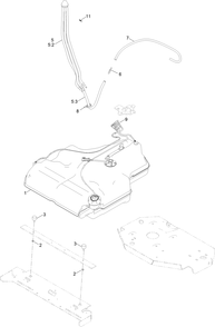 Fuel System Assembly Diagram and Parts List for 72965 413000000 - 414086138 Toro Lawn Tractor