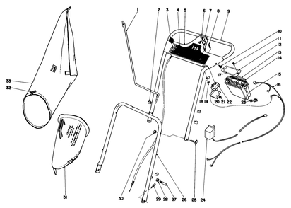 Handle Assembly Model No. 18208 Diagram and Parts List for 18208 2000001 - 2999999 Toro Lawn Mower