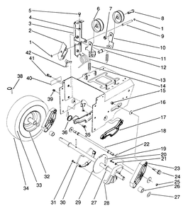 Traction Drive Assembly Diagram and Parts List for 38566 1000001 - 1999999 Toro Snow Blower