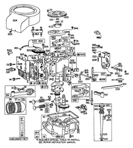 Engine Briggs & Stratton Model 191707-5641-01 (Model 57300) Diagram and Parts List for 57300 1000001 - 1999999 Toro Lawn Tractor