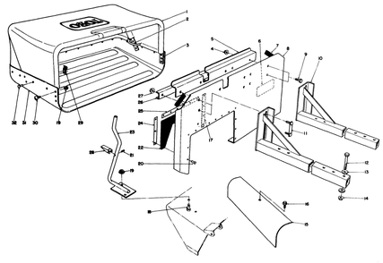 44" & 52" Bagging Kit Assembly Diagram and Parts List for 30127 6000001 - 6999999 Toro Lawn Tractor Accessories
