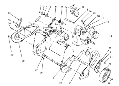 Engine & Wheel Assembly Model 38170 (All) & Model 38175-Serial # 4906610 & Up Diagram and Parts List for 38175 4900001 - 4999999 Toro Snow Blower