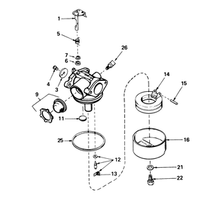 Carburetor No. 632098 Diagram and Parts List for 16575 5000001 - 5999999 Toro Lawn Mower