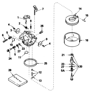 Carburetor No. 632334 Diagram and Parts List for 38080 9000001 - 9999999 Toro Snow Blower