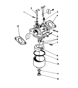 Carburetor Assembly Diagram and Parts List for 16202 4000001 - 4999999 Toro Lawn Mower