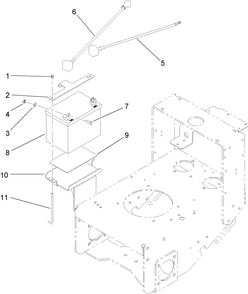 Battery Assembly Diagram and Parts List for 38494 (290000001-290999999)(2009) Toro Lawn Mower