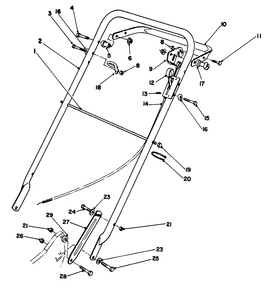 Handle Assembly Diagram and Parts List for 22031 3900001 - 3999999 Toro Lawn Mower