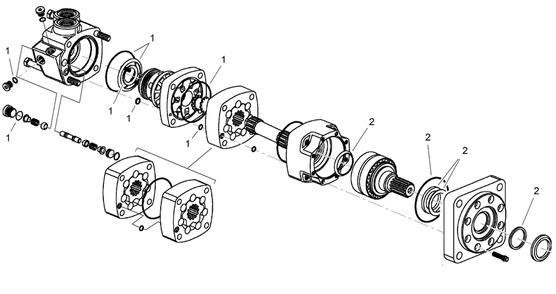 Hydraulic Motor Assembly No. 104-5701 Diagram and Parts List for 22474 404200000 - 999999999 Toro Lawn Tractor Accessories