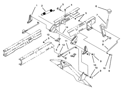 Height Of Cut Assembly Diagram and Parts List for 71184 5900001 - 5910000 Toro Lawn Tractor