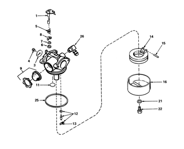 Carburetor No. 632050 Diagram and Parts List for 20758 0000001 - 0999999 Toro Lawn Mower