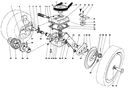 Gear Case Assembly Diagram and Parts List for 16212C 7000001 - 7999999 Toro Lawn Mower