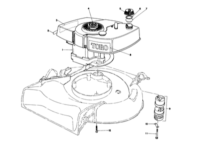 Engine Assembly Model 16077 And 16165 Diagram and Parts List for 16165 1000001 - 1999999 Toro Lawn Mower