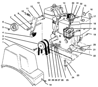 Engine Assembly Diagram and Parts List for 38072 6900001 - 6999999 Toro Snow Blower