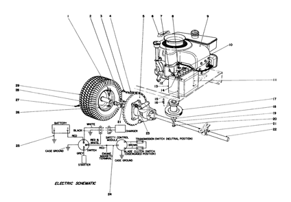 Engine And Axle Assembly Diagram and Parts List for 56033 5000001 - 5999999 Toro Lawn Tractor