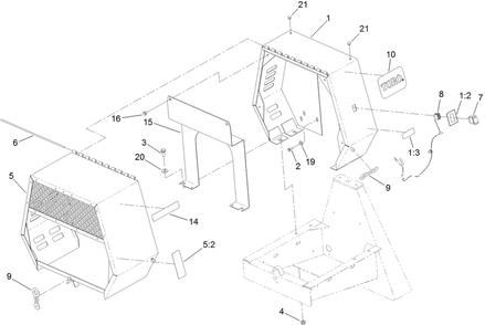 Cowl Assembly Diagram and Parts List for 68008 402000000 - 404319999 Toro Cement Mixer
