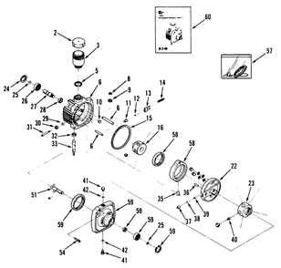 Hydrostatic Transmission Diagram and Parts List for R1-24OE02 1000001 - 1999999 Toro Lawn Tractor