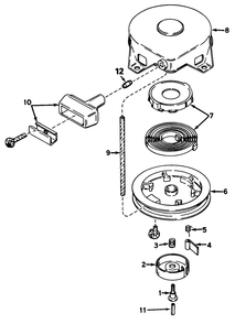 Rewind Starter No. 590420a Diagram and Parts List for 20586 6000001 - 6999999 Toro Lawn Mower